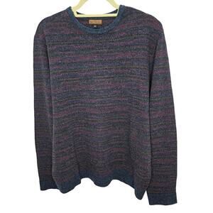 Lenor Romano Wool, Silk & Cotton Blend Men's Long Sleeve Multi Colored Sweater